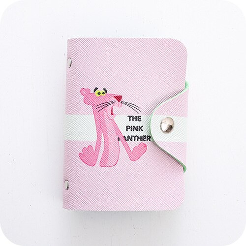 Leather Credit Card Holder Card Case Student Cute Cartoon ID Cards Women Wallet Passport Business Card Holder Book Protector: C