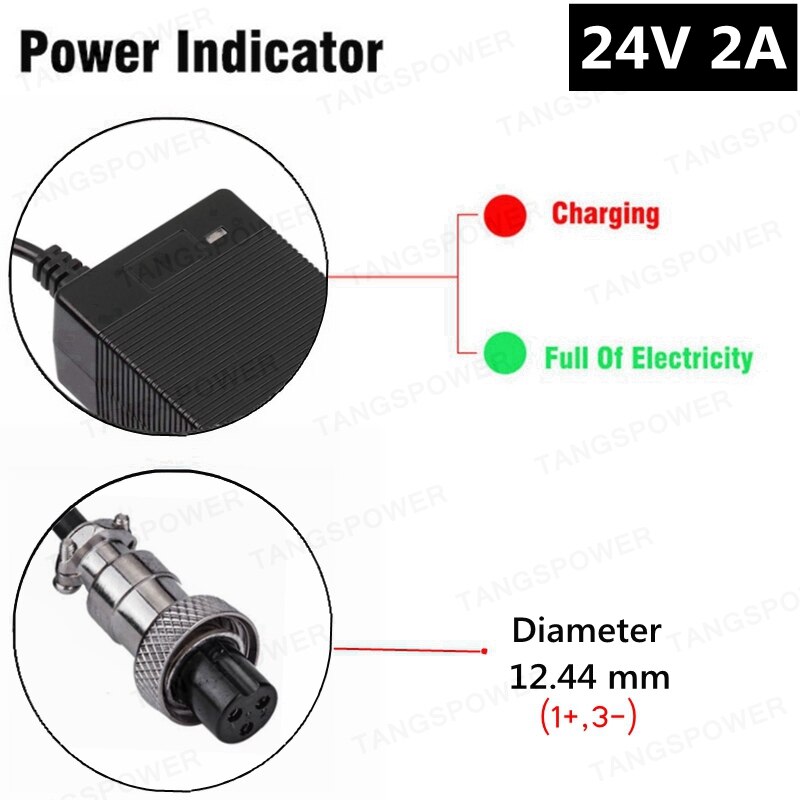 24V 2A lead-acid battery Charger For 28.8V Wheelchair golf cart lead acid Charger For electric scooter e-bike Lawnmower Charger: 3P GX16 / EU