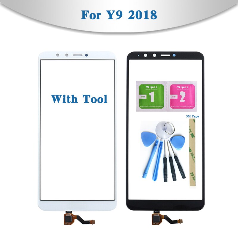 Di alta Qualità 5.93 "Per Huawei Y9 2018 Godere di 8 Più FLA-AL00 Sensore di Tocco Digitale Dello Schermo Esterno Obiettivo di Vetro del Pannello