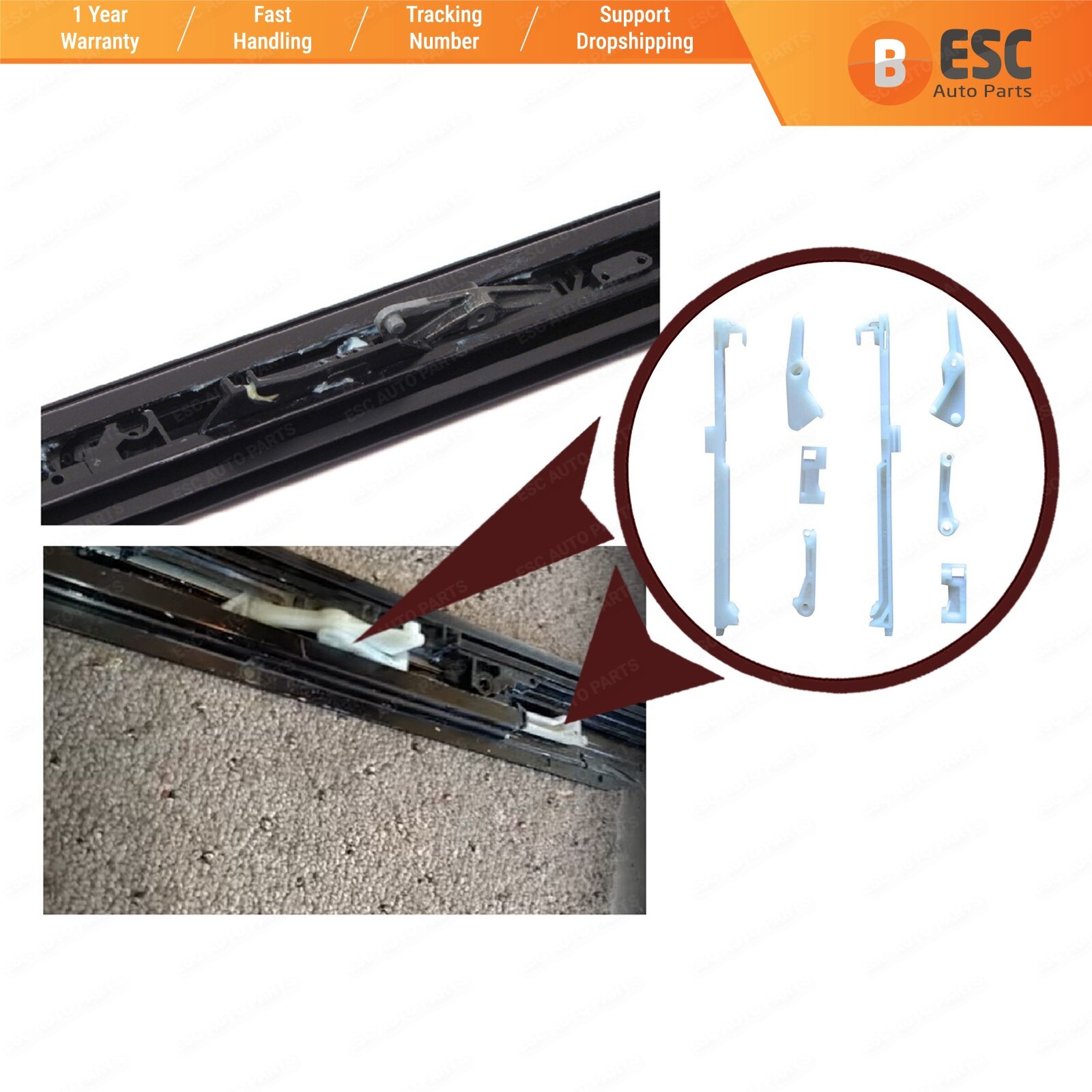 ESC Auto Parts ESR20+ESR21 Sunroof Guide Rail Repair Kit Left&amp;Right:EHD100140-50 for Land Rover Range Ship From Turkey