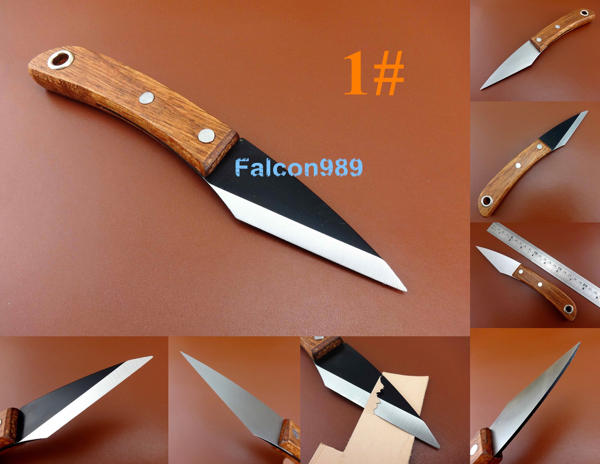 1 ud. Herramienta de corte y corte tallado y corte cúter de cuero artesanal de acero japonés-Edger Creaser Groover Skiver Beveler Awl sell