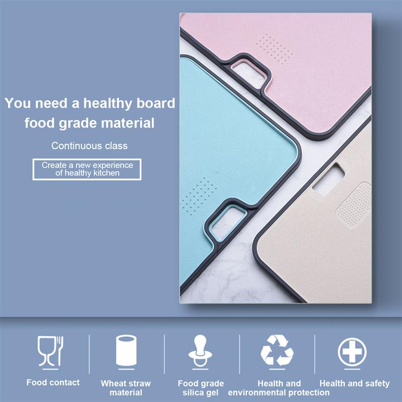 Halkfri skärbräda plastskärning hackande blockportabel köksgadget huggblock för grönsaker
