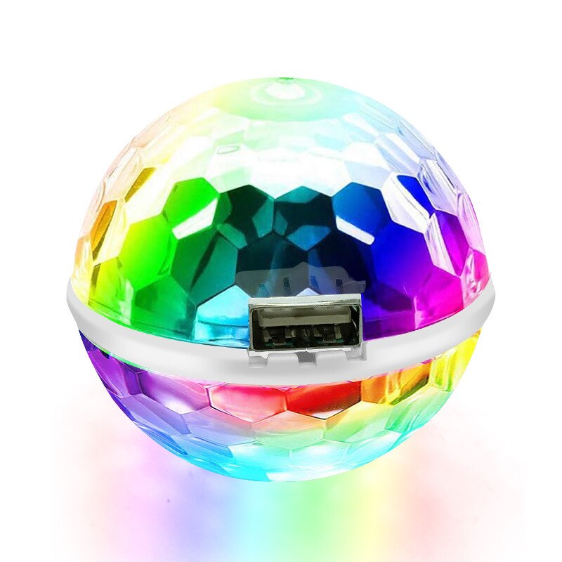 USB DC 5V Double head Disco ball stage light music control Android Apple phone colorful dj light Christmas party light kids