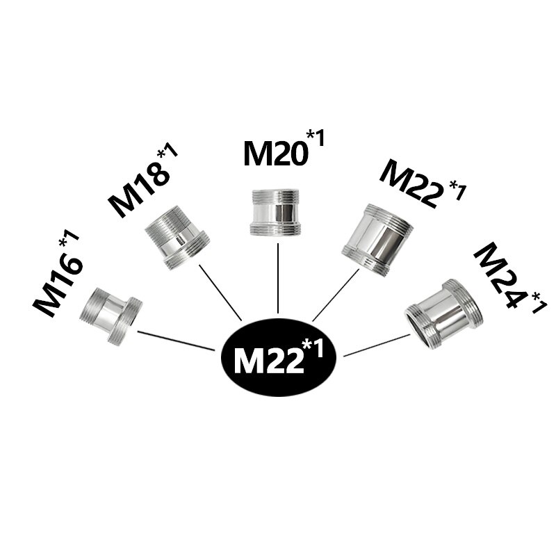 Adaptador M18 M20 M22 rosca macho transferencia M22 rosca macho conector de latón baño llave grifo de cocina Accesorios
