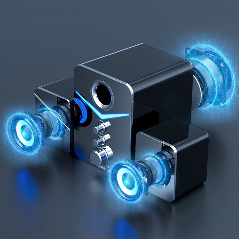 Music Speaker Wireless Multimedia Speaker with Subwoofer 2.1 for Desktop PC Computer