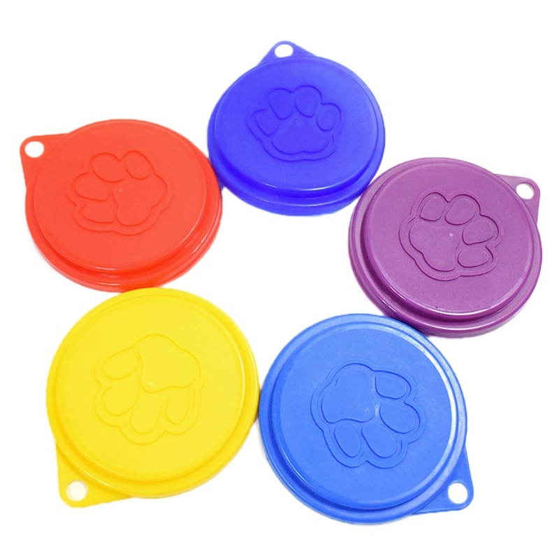 Dog Storage Top Cap Food Can Tin Cover Lid Pet Cat Puppy Food Can Reusable Food Container Cover