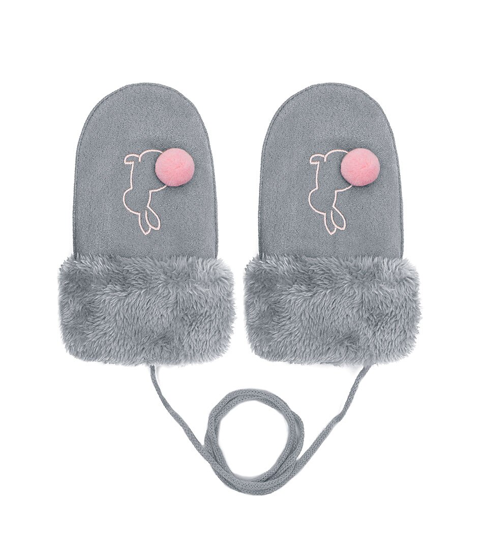 Winter Baby Gloves Warm Plush gloves For Boys Children Girl Plus Velvet gloves Cotton Full Finger Mittens Coral Fleece Gants