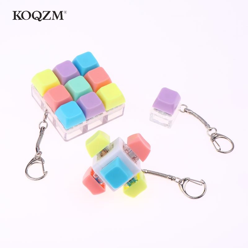 {kein Licht}9 Tasten Tastatur Tastenkappen zappeln Spielzeug Party betonen Linderung Diy Tastenkappen Spielzeug Tastaturkappe Fingerknopf zappeln Finger Keycap