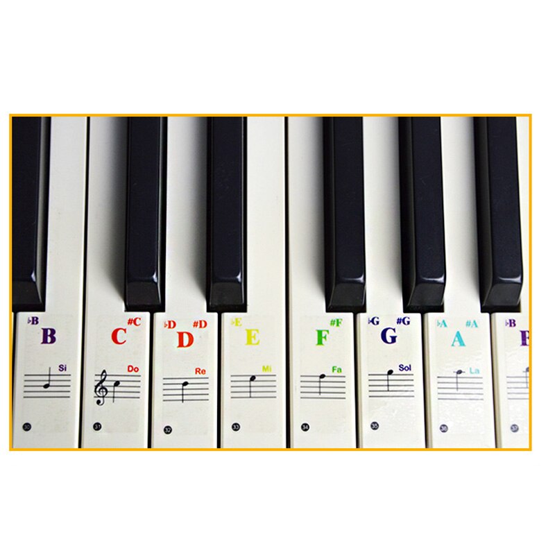 Piano Stickers Voor Sleutels Kleurrijke Transparante Piano Toetsenbord Stickers Volledige Set Sticker Herbruikbare Whshopping