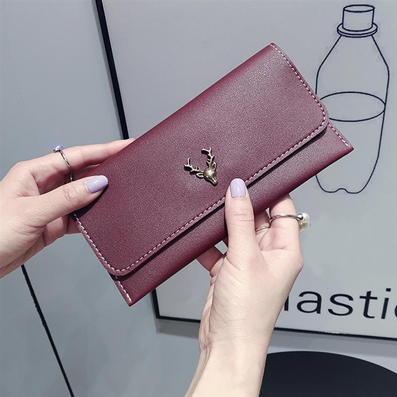 Wysokiej jakości PU skórzany portfel damski moda na co dzień przycisk monety portfel z saszetką na karty portfel sprzęgła kiesa wystrój łosia torba nowy przyjeżdża