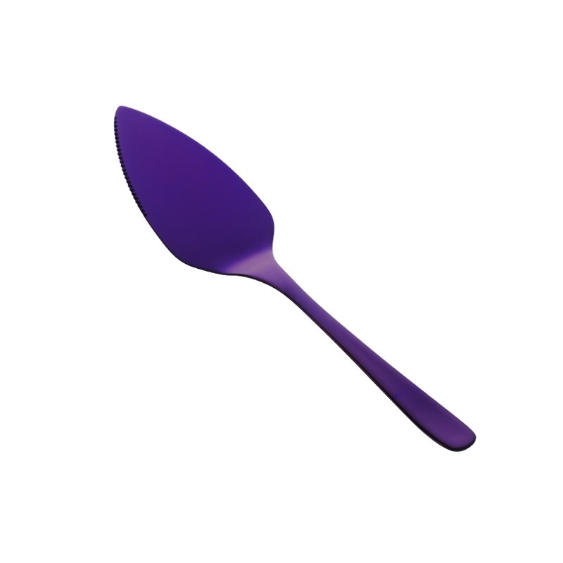 1/3PCS Stainless Steel Cake Shovel Set Bread Pizza Knife Dessert Pie Divider Cutter Spatula Server Baking Tool for Party Wedding: purple