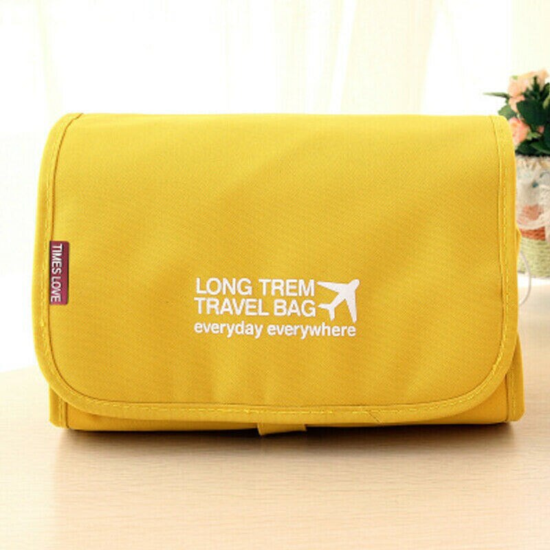 Make-up tas Goedkope Vrouwen Tassen Mannen Grote Waterdichte Nylon Reizen Cosmetische Bag Organizer Case Benodigdheden Make Up Wassen Toilettas: YELLOW