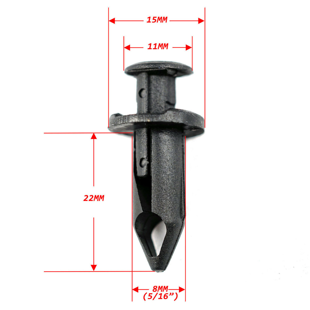 Clips de guardabarros de plástico UTV, remaches de cuerpo para Polaris Ranger RZR, Scrambler Sportsman Trail General Boss, 100 Uds.