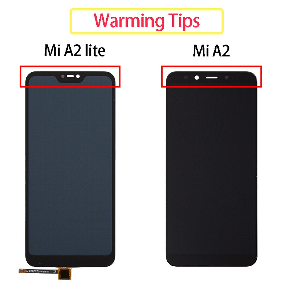 M1805D1SG Premium Lcd For Xiaomi Mi A2 Lite Display With Frame Touch Screen Replacement For Xiaomi Redmi 6 pro Display