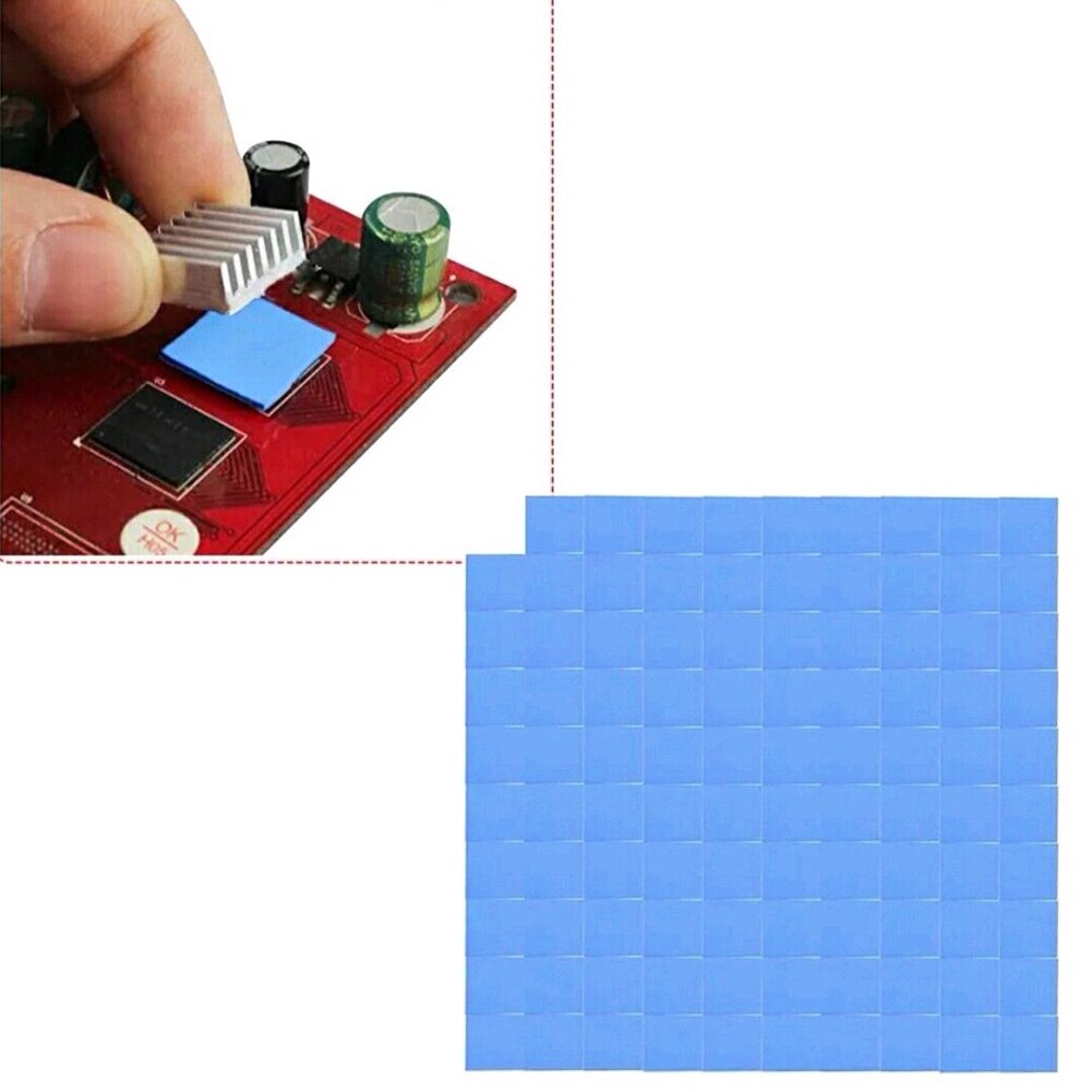 100pcs Thermal Pad Heatsink Cooling Conductive Silicone Pad GPU CPU 10mmX10mmX1mm Heatsink Cooling thermal gasket Silicone Pad