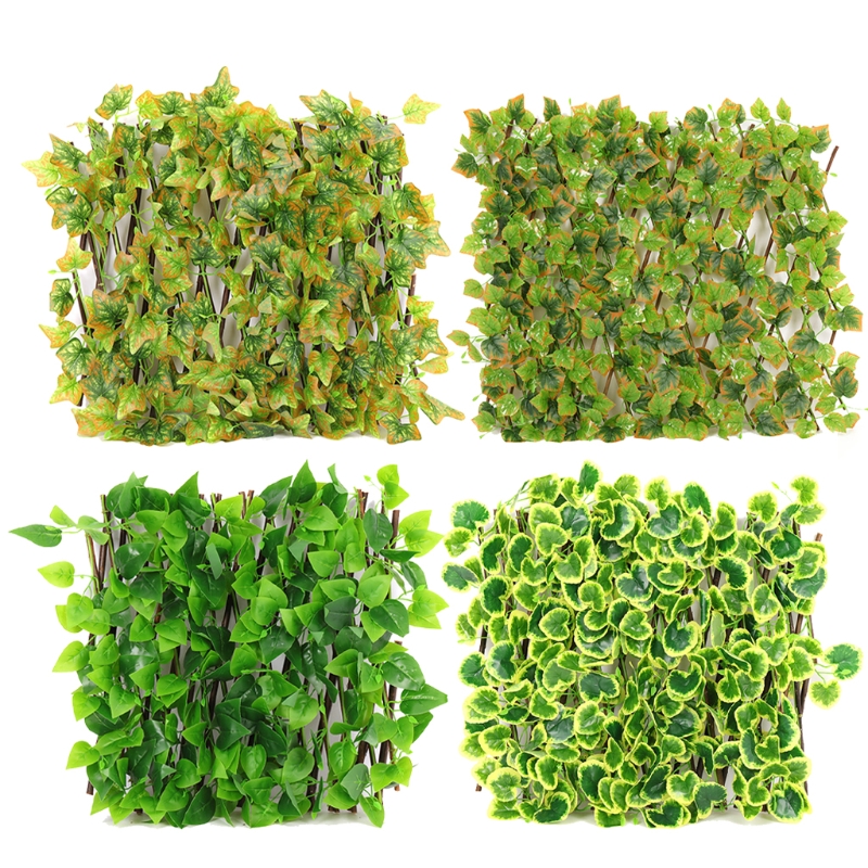 Garden Expandable Fence Privacy Screen for Balcony Patio Outdoor Decorative Faux Ivy Fencing Panel Artificial Hedges