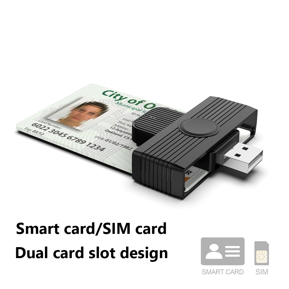 Lector de tarjetas inteligentes SIM USB, adaptador de tarjeta Flash compacto para ordenador portátil, ISO 7816, Windows XP