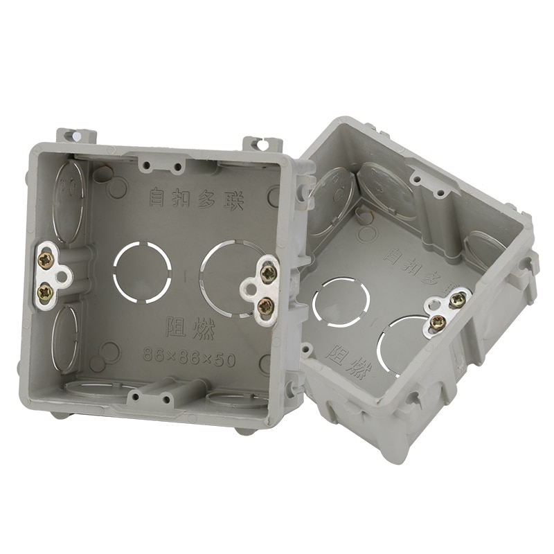 86 Concealed Wall Switch Socket Bottom Box Self-retaining Wire Dark Box Panel Secret Stash PVC 86*86*50mm