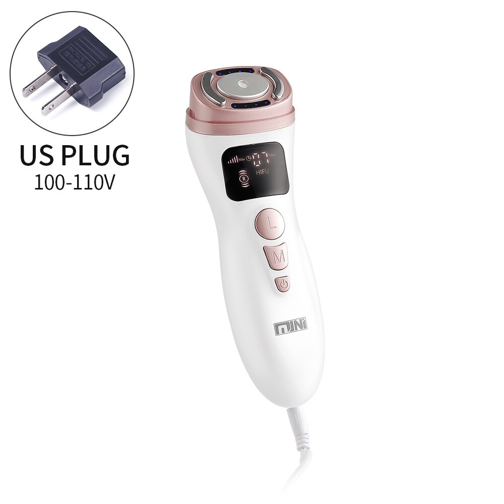 2.0 Upgrade Ultrasone Rf Ems 3-In-1 Gezicht Hals Skin Lifting Massager Mini Hifu Anti Rimpel Aanscherping gezicht Afslanken Apparaat: US PLUG (100-110V)