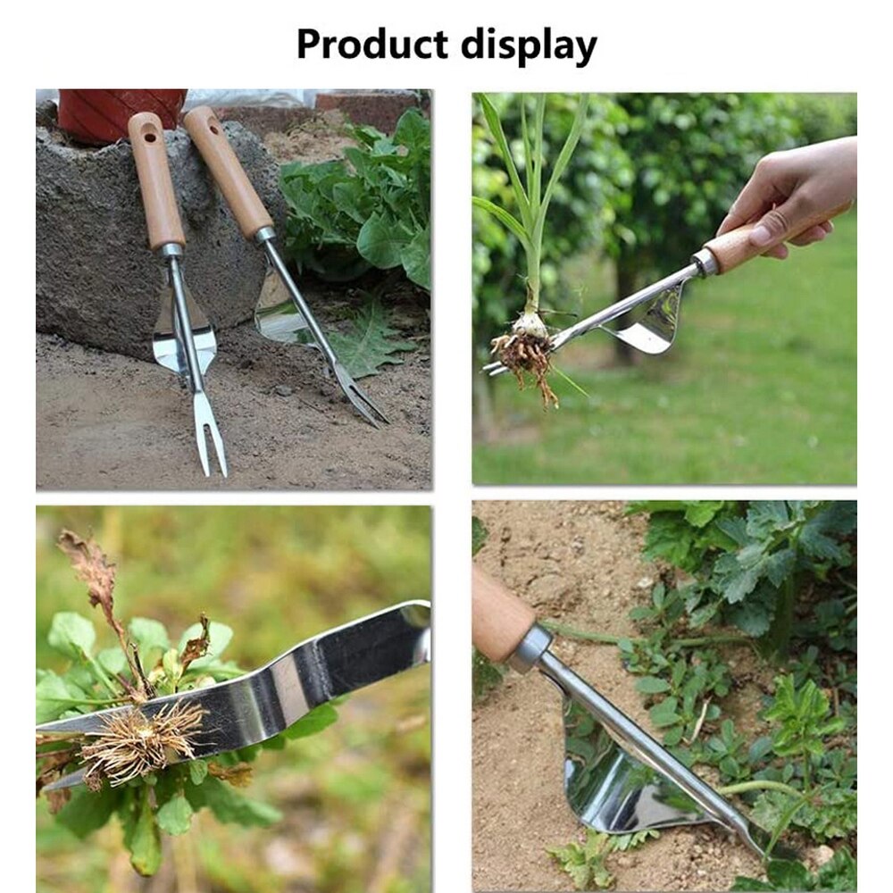 Stainless Steel Manual Weeding Fork Portable Weeding Tool for Gardening Management Transplanting, Digging and Loosening Soil