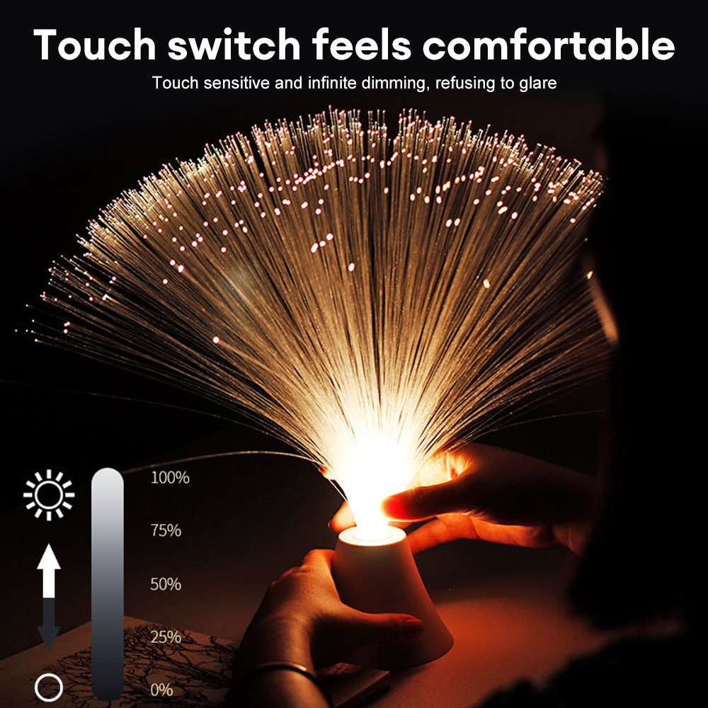 Luz LED de fibra óptica, iluminación nocturna de tres o nueve colores, lámpara de decoración, luces de ambiente de vacaciones