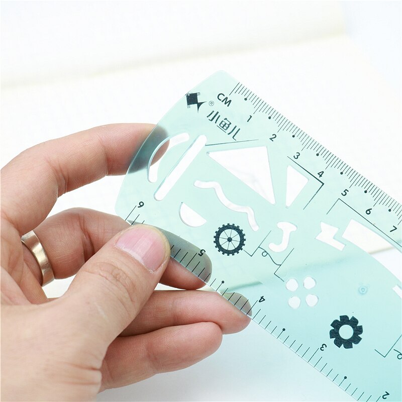 Fun and cute soft thick ruler 20/15cm Plastic is transparent and straight ruler Student geometry diary painting template