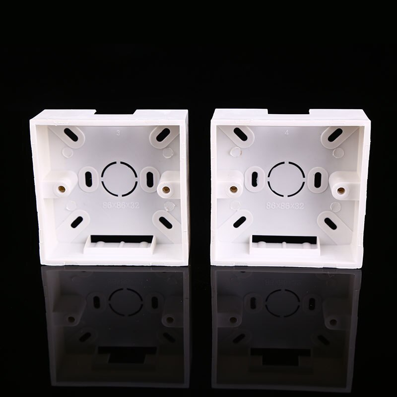 Bottom Box Outlet 86mm back White Wall Box Plastic Flame retardant materia Universal Mounting Socket/exit button,min:1pcs