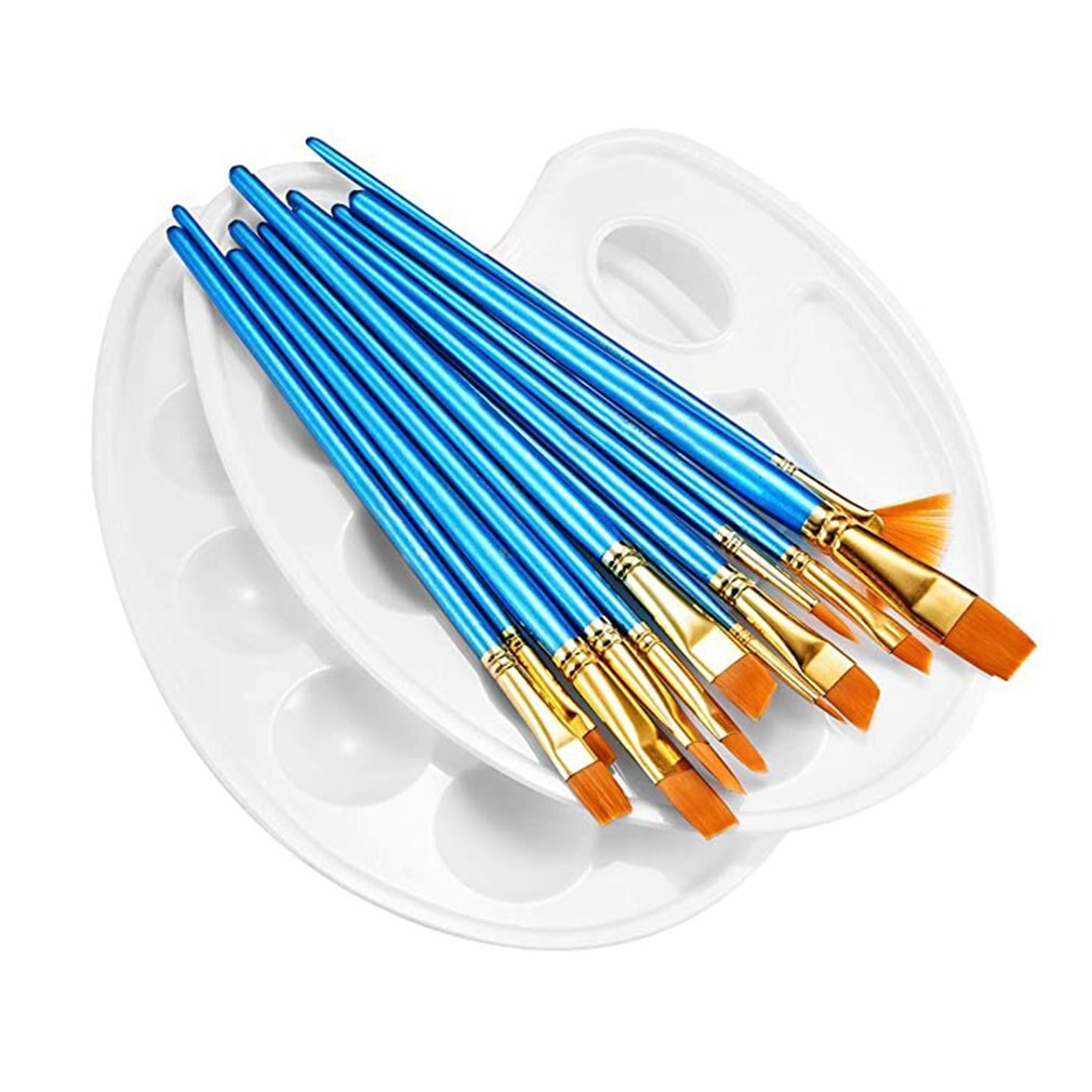 Artist Paint Brush With Palette Watercolor Wood Handle Painting Brushes Art Supplies Stationery