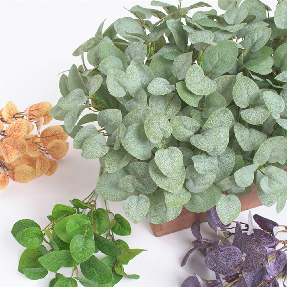 1pc konstgjorda eukalyptusbladsgren blomsterarrangemang festmöbler dekor