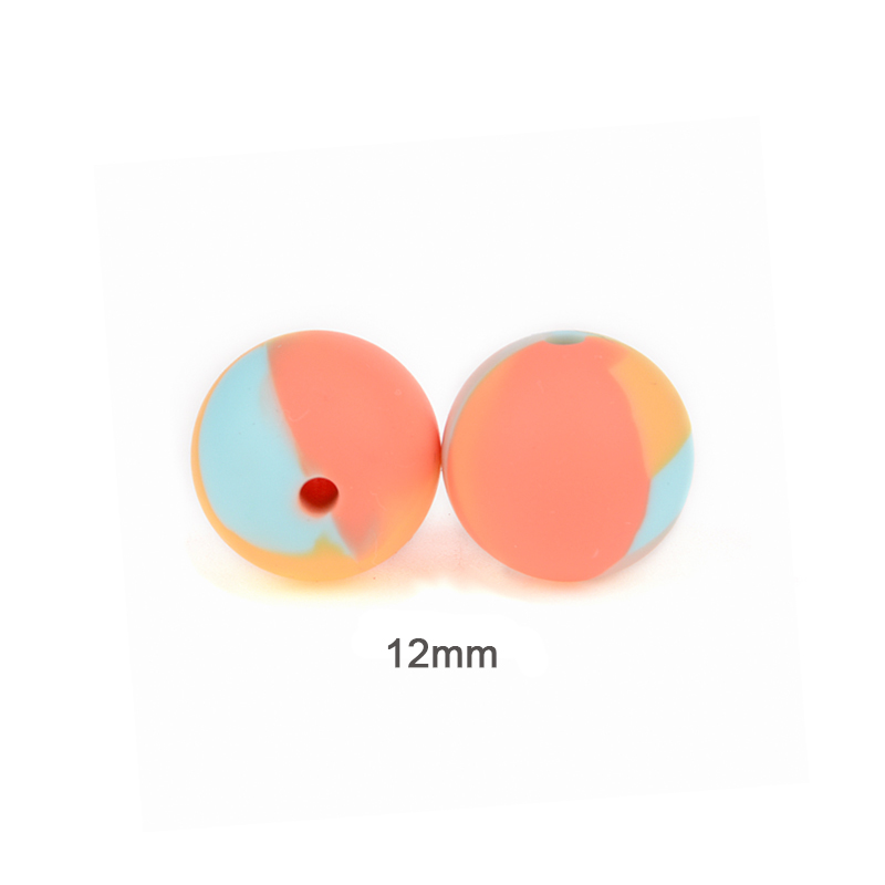 Perles de dentition en silicone, de 12/15/19mm pour bébé, ensemble de 10 pièces pour bricolage, boules imprimées à motifs dalmatien, couleurs bariolées et léopard sans BPA, pince de tétine gratuite à fabriquer: Bleu profond