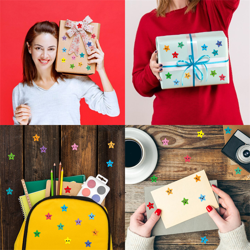 5-20sheets Kids Reward Stickers 15 Happy Smile Face Star Stickers Students Reward Chart Behavior Labels Scrapbook Crafts