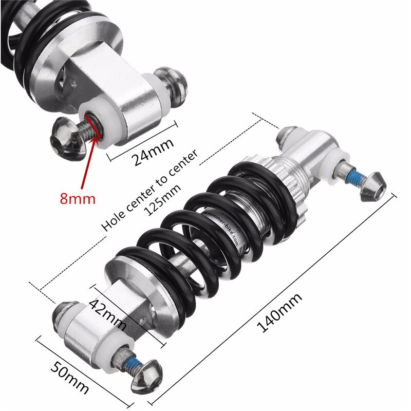 450LBS/in 125mm MTB Mountain Bike Shock Absorber Black Cycling Bicycle Rear Suspension Outdoor Bicycle Parts
