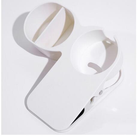 Estante de almacenamiento para oficina, Soporte para vasos, Clip para mesa, escritorio, organizador de botellas, Clips para mesa, Soporte para vasos y bebidas: WHITE