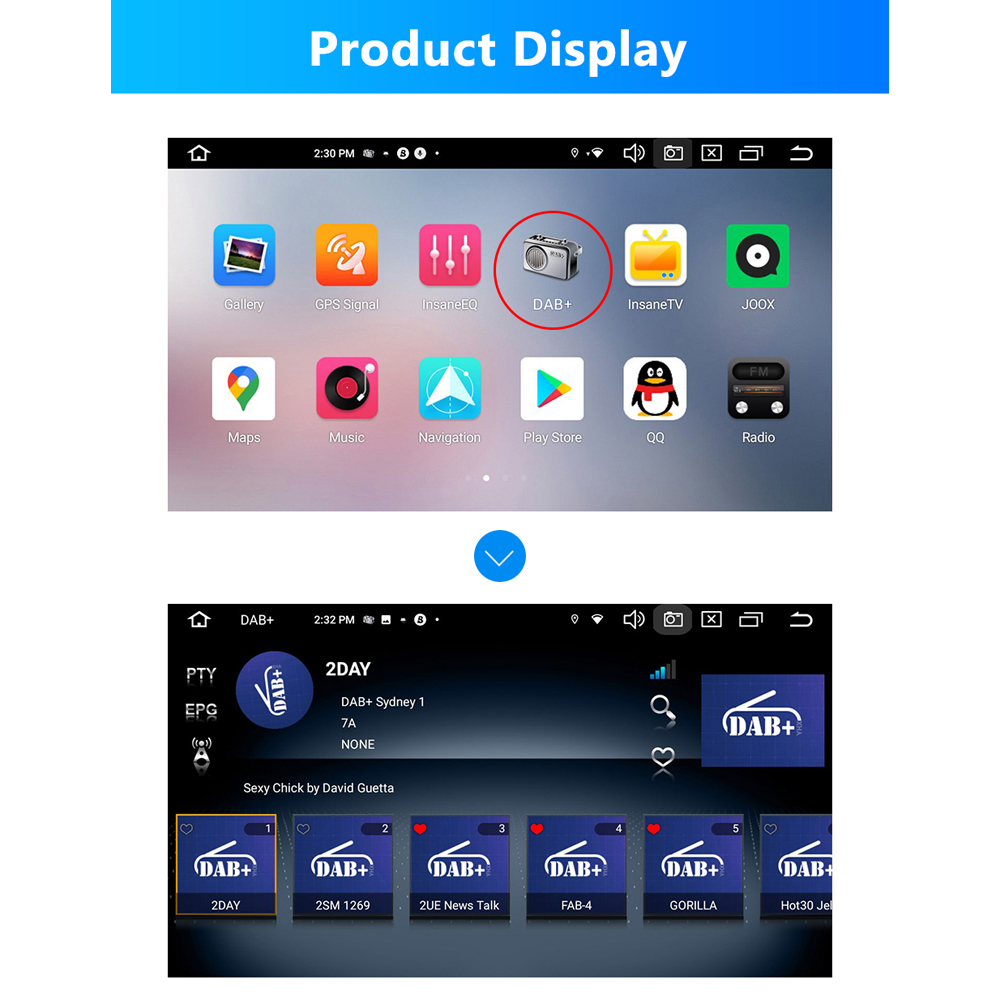 Adaptador receptor de Radio DAB + Box para coche, antena de caja de Radio Digital DAB + interfaz USB aérea para Android 5,1 y más de la Radio del coche