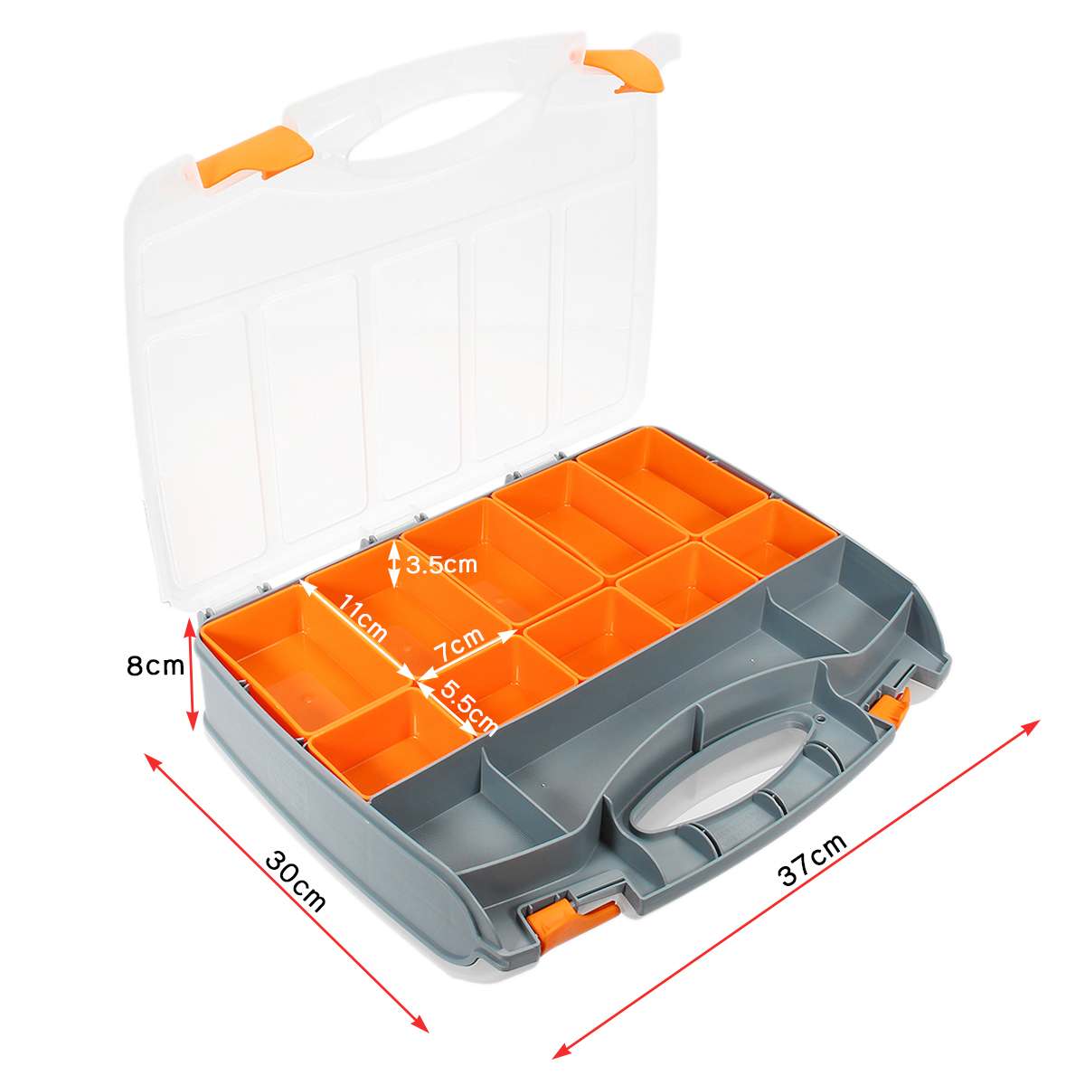 Tool Organiser Compartment Box Case Storage Screw Nail Nut Bolt 3 Sizes Lightweight Removable Polypropylene