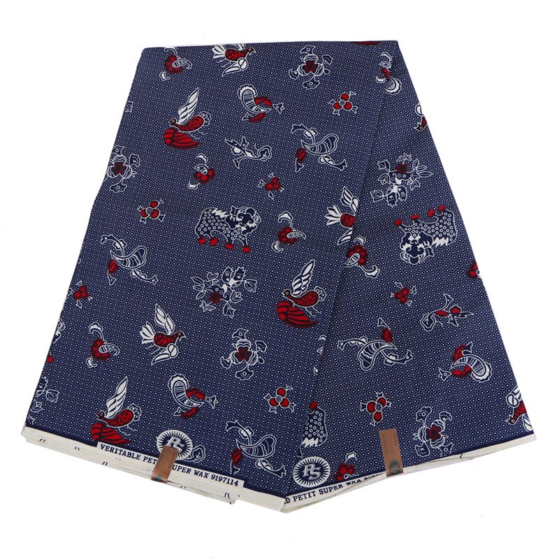 Donkerblauw Afrikaanse Ankara Wax Stof 6 Yards Ankara Afrikaanse Wax Print Stof Voor Party Casual Breedte 110 Cm