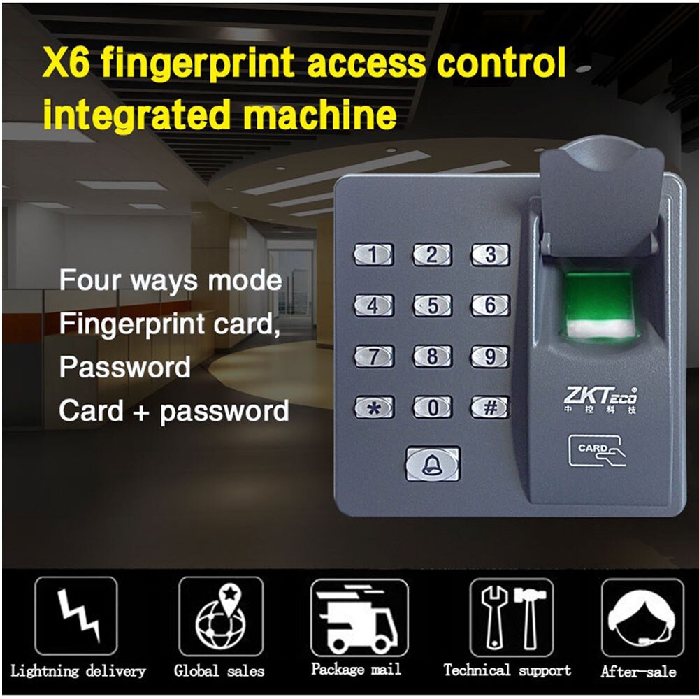 Fingerprint access control with keypad access control system with 10pcs RFID keyfobs