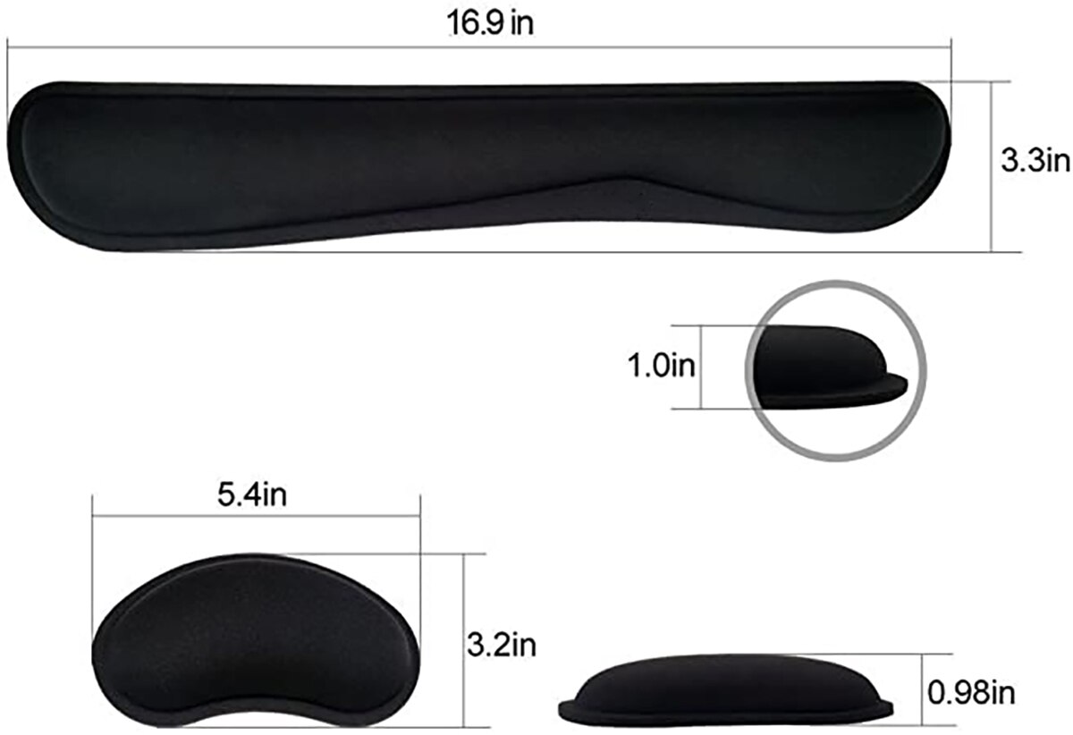 Almohadilla de reposamuñecas para teclado mecánico, juego de almohadillas de espuma viscoelástica para Reposabrazos de ordenador de oficina y portátil