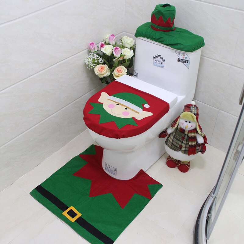 3 Stck Weihnachten Lieferungen Wc Dekoration Weihnachten Wc Badezimmer Dekoration Karikatur Wc Sitz Abdeckung Schlecht Zubehör