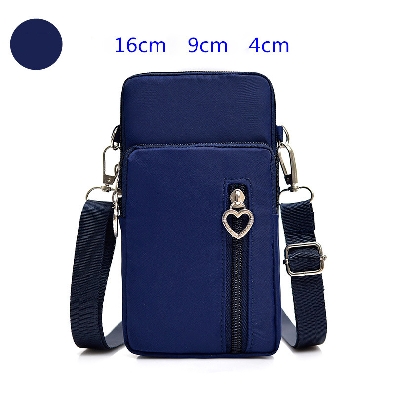 Hand Phone Pouch for iPhone X XR XS 7 8 6 6s Plus Casual Wrist Bag for iPhone 11 Pro Max Ladies Shoulder Small Bags Case: Small Blue