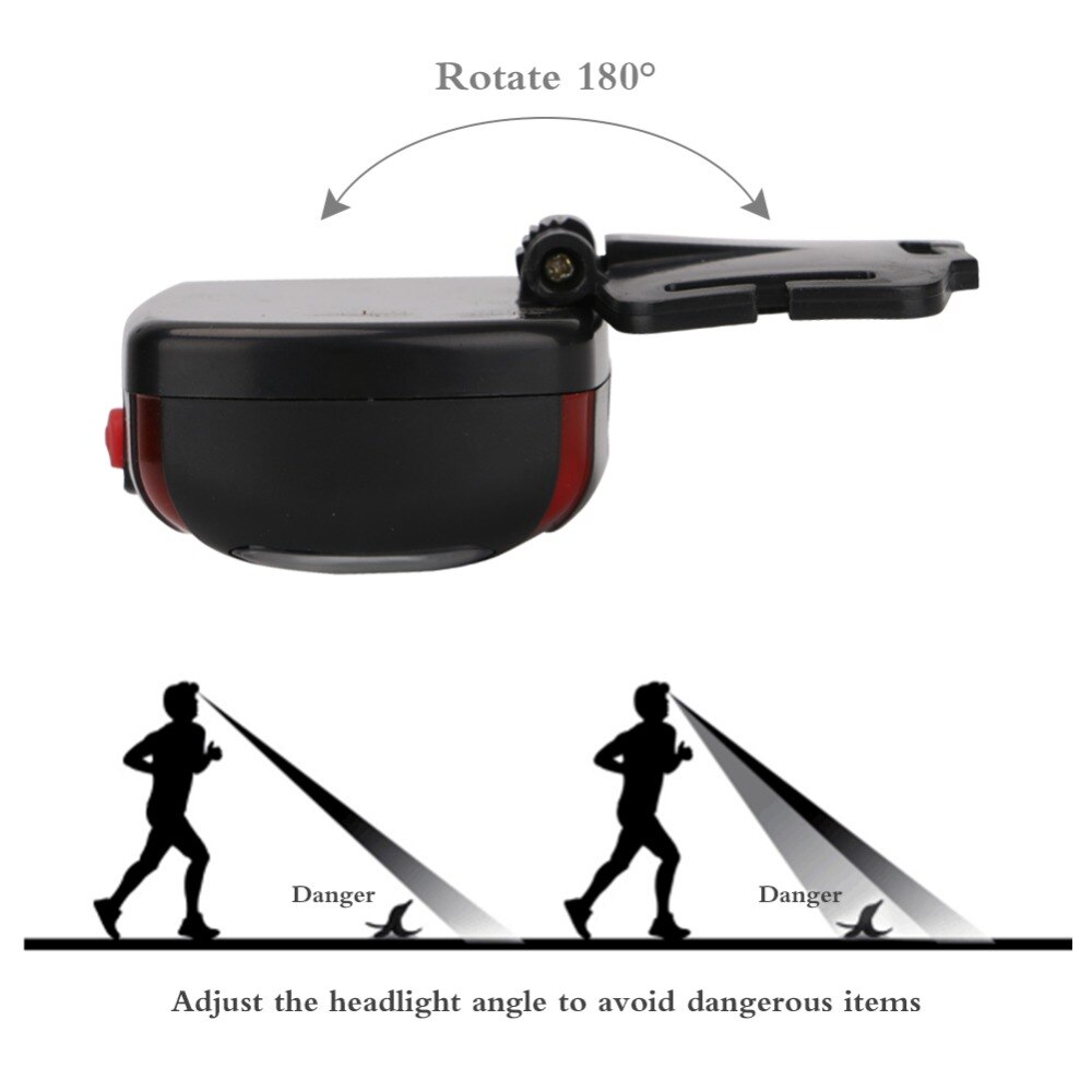 Mini 6 *  smd led koplamp hoofdlamp zaklamp voor wandelen kamperen nachtvissen waterdichte koplamp  by 3 aaa-batterijen