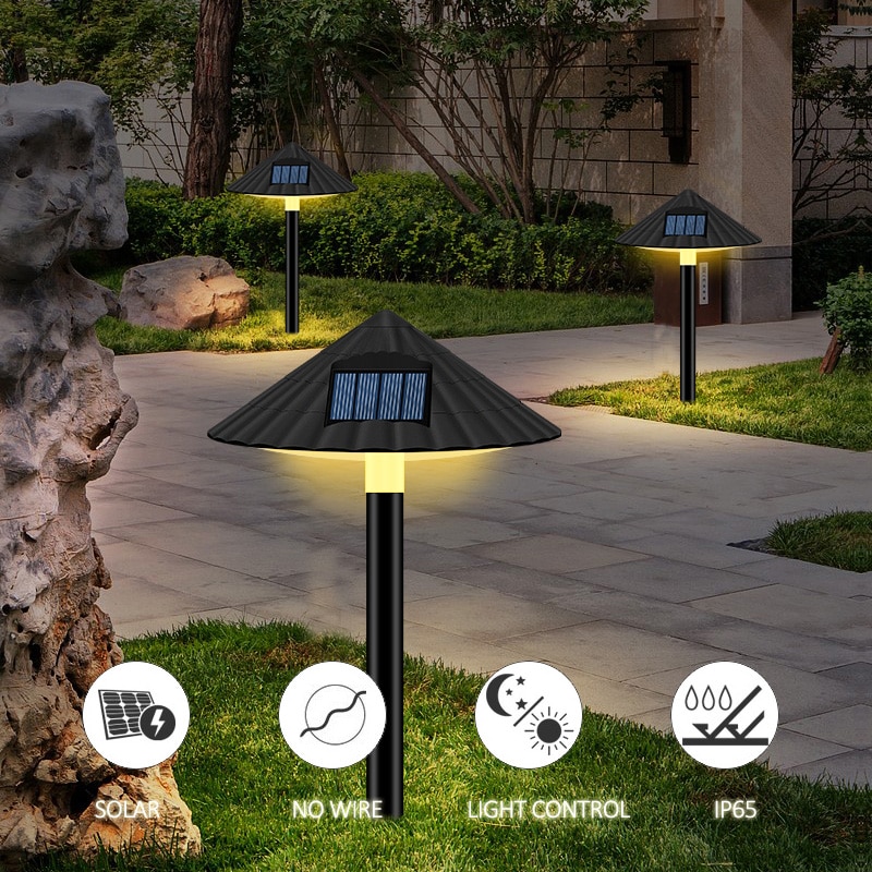 2pcs Solar Garden Light Outdoor LED Solar Powered Lamp Lanterns Waterproof Landscape Lighting For Pathway Patio Yard Lawn
