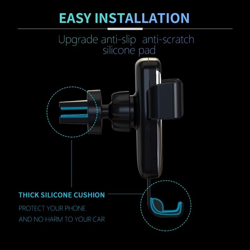 Universele Auto Telefoon Houder 10W Qi Draadloze Oplader Auto Stand Snel Opladen Geen Magnetische Mobiele Houder Zwaartekracht Voor Telefoon beugel