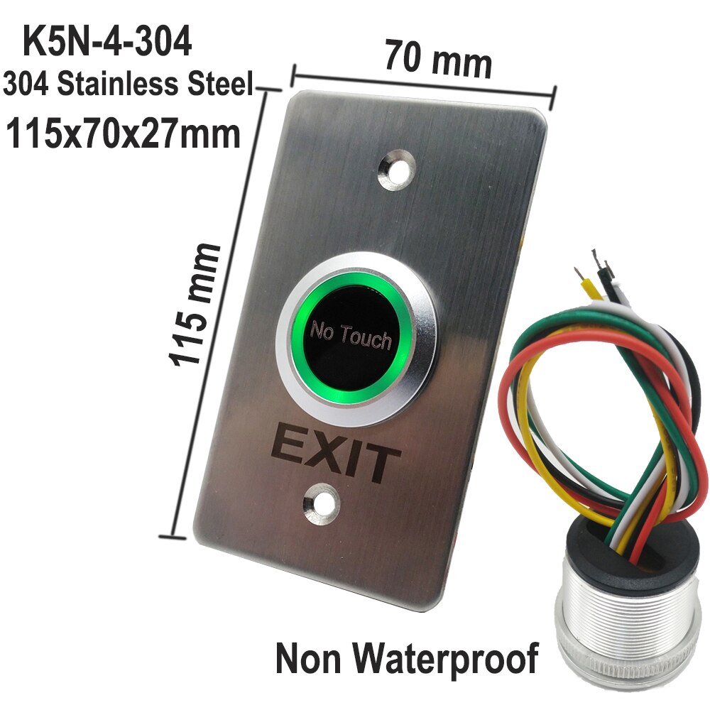 Touchless Door Access Control Release Switch IR Contactless No Touch Infrared Exit Button: K5N-4-304