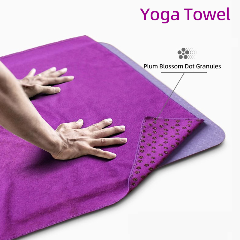 Yogahåndklæder og krydrede yogamåttehåndklæder med gribepunkter, der absorberer sved og forhindrer glidning, velegnet til yoga, pi