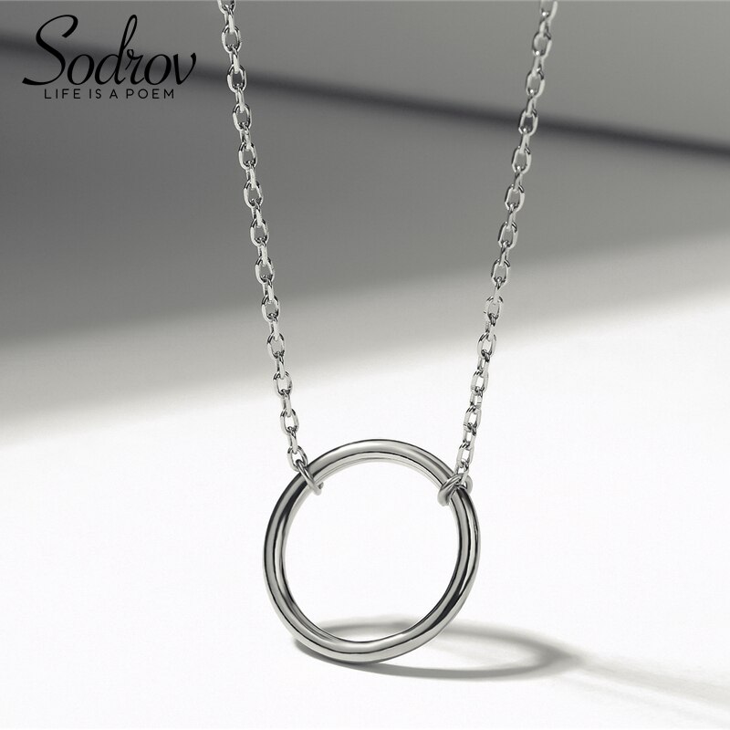 Sodrov Jewelry Link Chain Pendant 925 Sterling Silver Romantic Necklace For Ladies