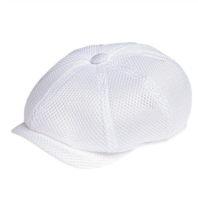Feion – casquette de livreur de journaux en maille pour hommes, femmes, Gatsby, chapeau de boulanger, cabbie respirante, 8 panneaux, chapeaux Apple 076: WHITE / 59 cm