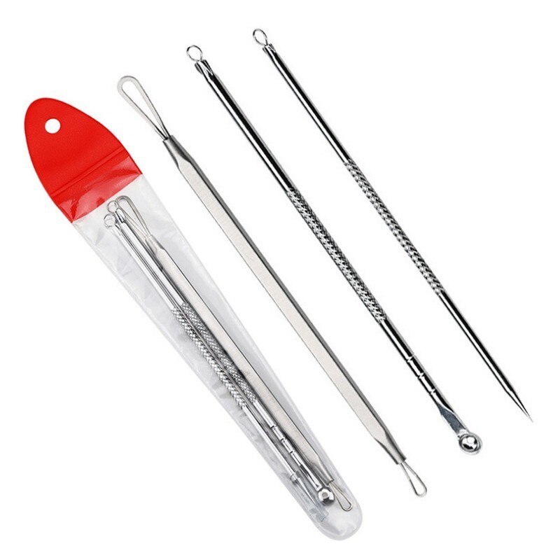 Extracteur de nombril pour points noirs 3 pièces, extracteur de boutons d'acné, extracteur de points noirs sous vide, cuillère pour le visage: 3PCS set2