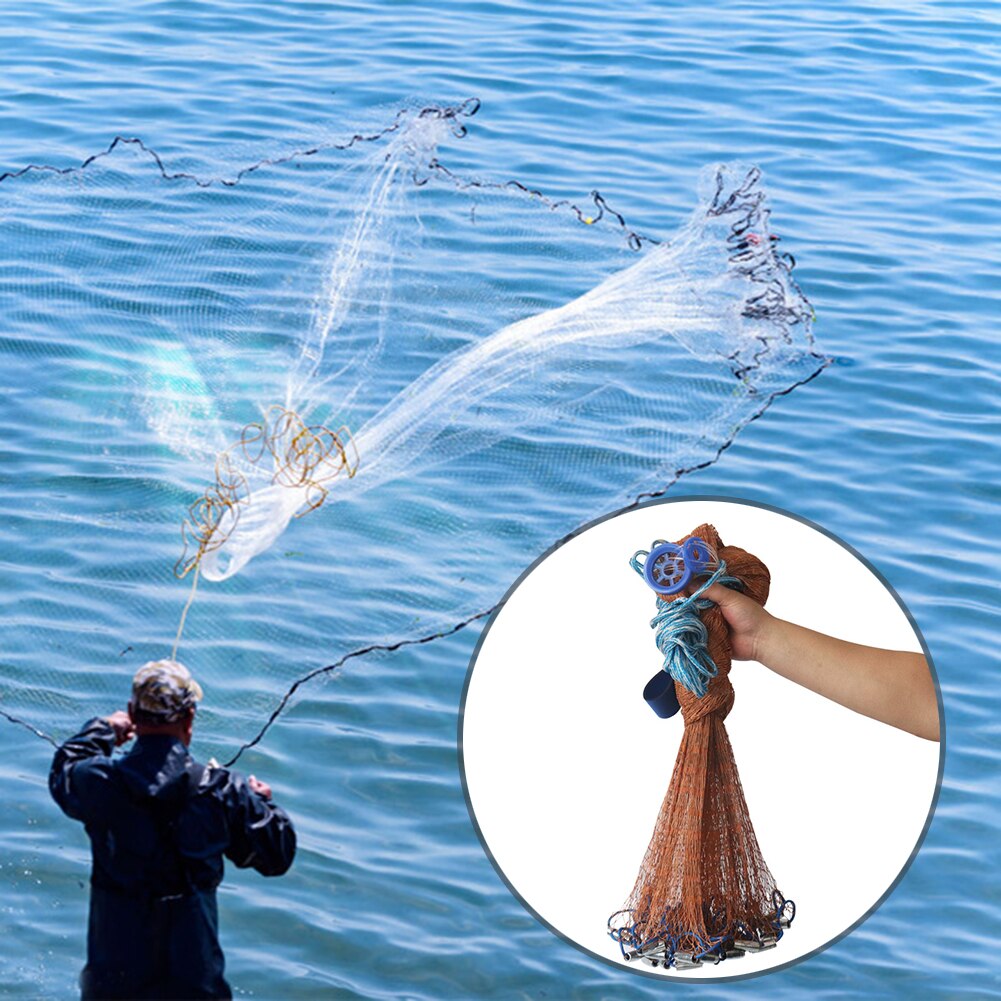 Automatic Fishing Net Crab Fish Trap Shrimp USA Style Hand Cast Network Catcher Compression Resistance Outdoor Fishing
