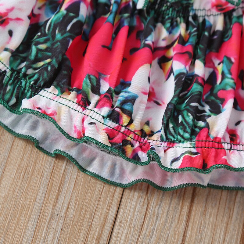 LZH Summerfashion Floral Seaside Beach Swimwear For Children Girls Split Swimsuit Suit 1-5 Years Swiming Suit For Kids Girl